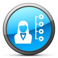Businesswoman icon on a round button N17