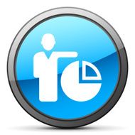 Businessman icon on a round button N73