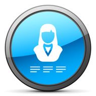Businesswoman icon on a round button N18