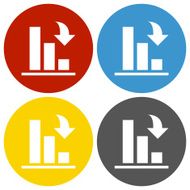 Bar Graph icon on circle buttons N19