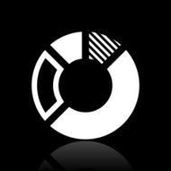 Donut Chart icon on a black background N8