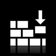 Wall icon on a black background N5