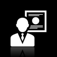 Businessman icon on a black background N16