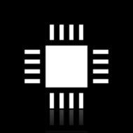 Computer Chip icon on a black background