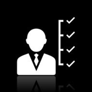 Businessman icon on a black background N17