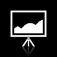 Projector Screen icon on a black background N2