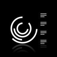 Radial Bar Chart icon on a black background N4