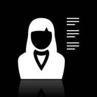 Businesswoman icon on a black background N6