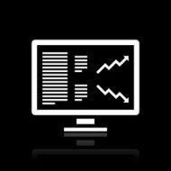 Computer Monitor icon on a black background N9