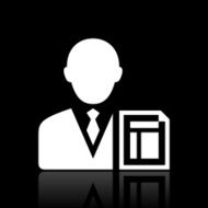 Businessman icon on a black background N19