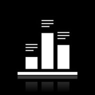 Bar Graph icon on a black background N24