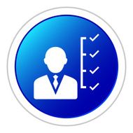 Businessman icon on a round button N75