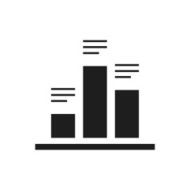 Bar Graph icon on a white background N61