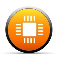 Computer Chip icon on a round button N2