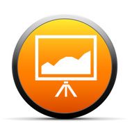 Projector Screen icon on a round button