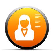 Businesswoman icon on a round button N19