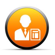 Businessman icon on a round button N78