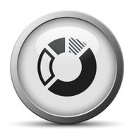 Donut Chart icon on a silver button N5