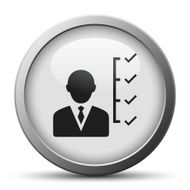 Businessman icon on a silver button N10