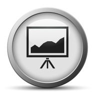 Projector Screen icon on a silver button