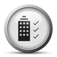 Office Building icon on a silver button N4