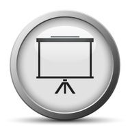 Projector Screen icon on a silver button N2