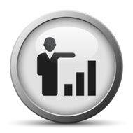 Businessman icon on a silver button N11