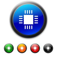 Computer Chip icon on round buttons