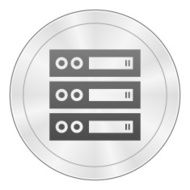 Network Server icon on a round button N22