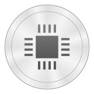 Computer Chip icon on a round button N3