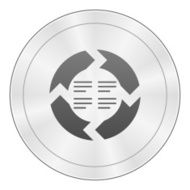 Chevron Chart icon on a round button N43