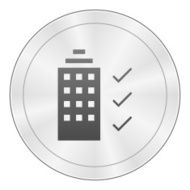 Office Building icon on a round button N29