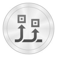 Conveyor icon on a round button N11