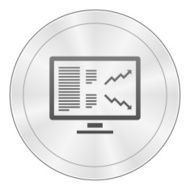 Computer Monitor icon on a round button N33