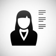 Businesswoman icon on a white background N12