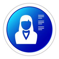 Businesswoman icon on a round button N21