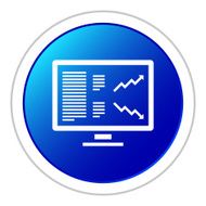 Computer Monitor icon on a round button N34