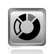 Donut Chart icon on a square button N17