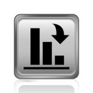 Bar Graph icon on a square button N41