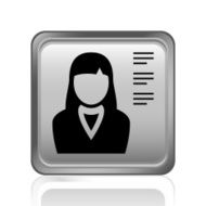 Businesswoman icon on a square button N9