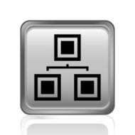 Organization Chart icon on a square button N5