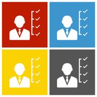 Businessman icon on square buttons N19