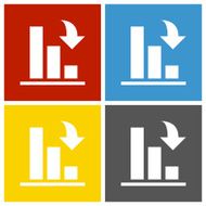 Bar Graph icon on square buttons N27