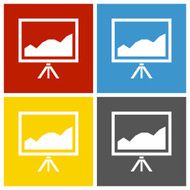 Projector Screen icon on square buttons