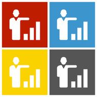 Businessman icon on square buttons N20