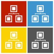 Organization Chart icon on square buttons N3