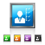 Businessman icon on square buttons N23