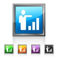 Businessman icon on square buttons N24