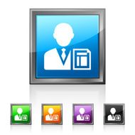 Businessman icon on square buttons N25
