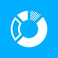 Donut Chart icon on a blue background N5